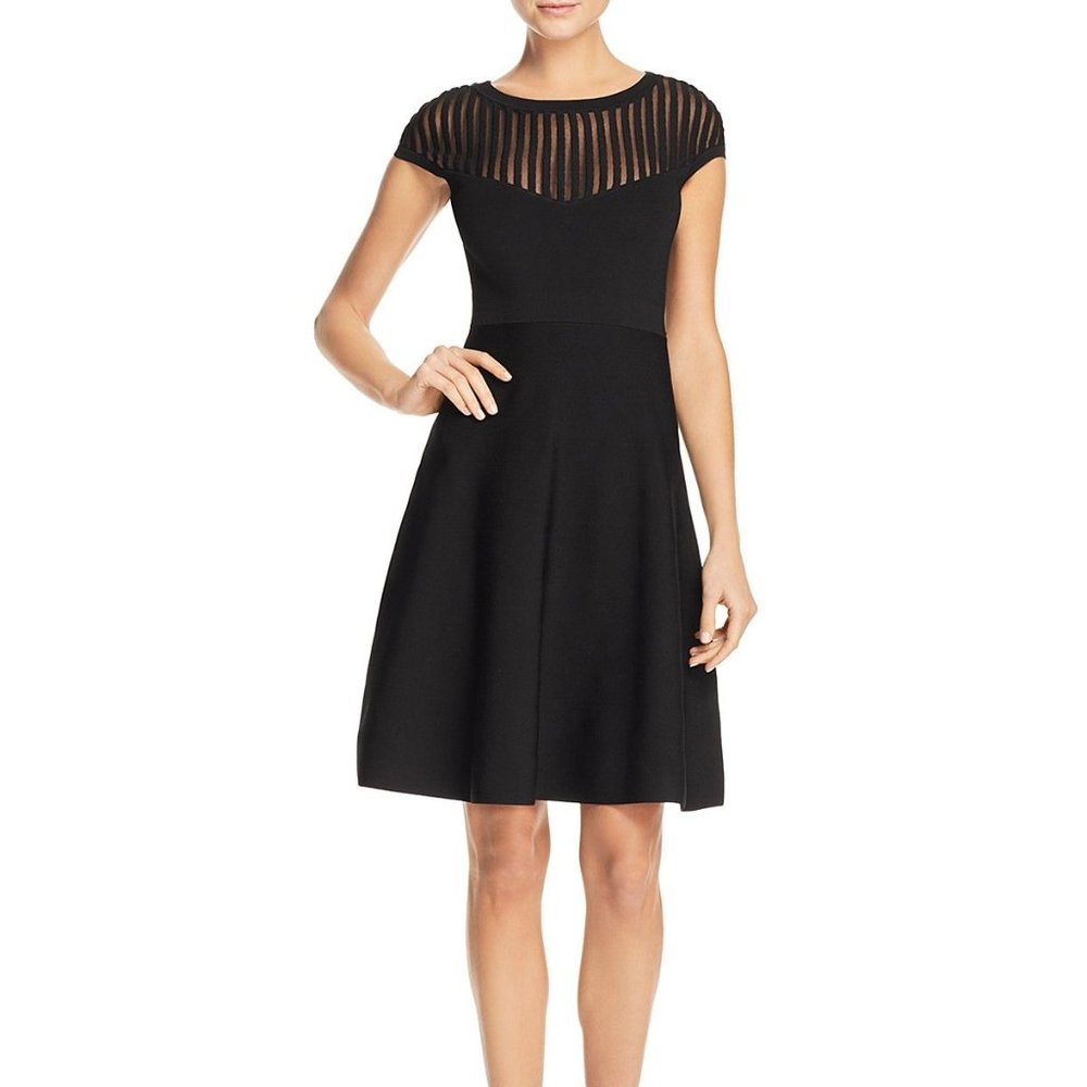 French Connection Fit & Flare Dress with Illusion